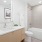 bathroom with sink mirror toilet and shower