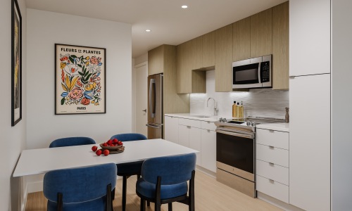 Kitchen with tile backsplash, stainless steel appliances, and under cabinet lighting